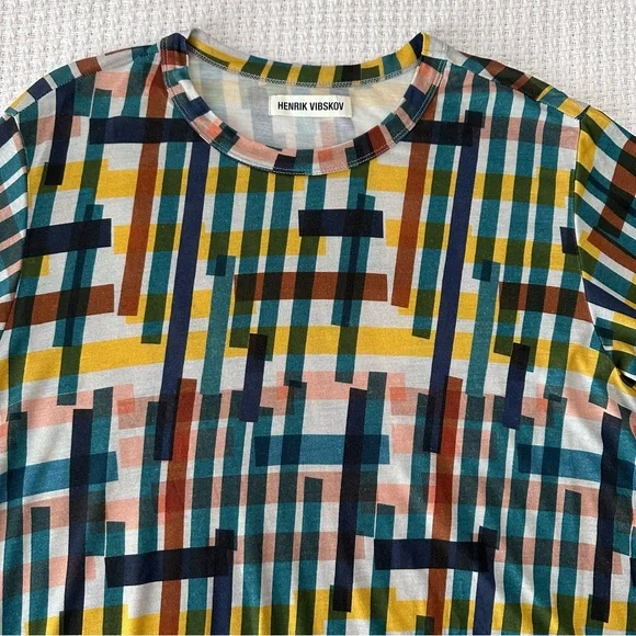 Henrik Vibskov Stone Grabber Tee Womens M/L Multicolor Geometric 100% Tencel - Picture 5 of 9